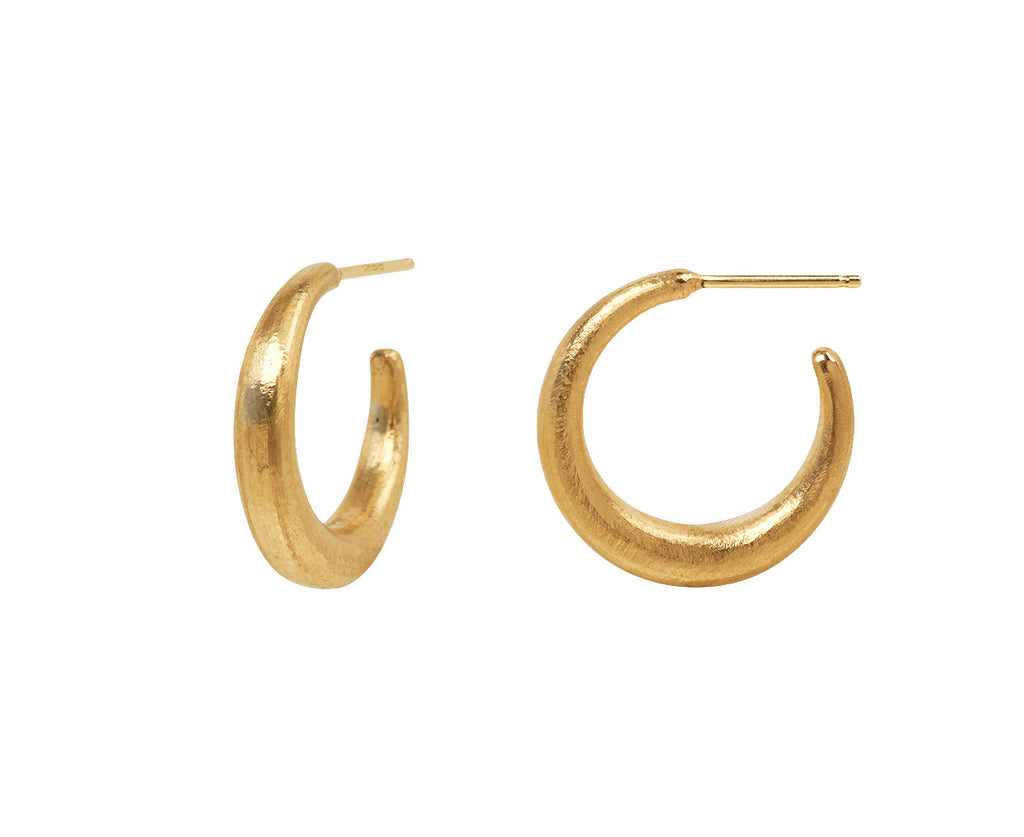 Nicole Landaw Small Hewn Hoop Earrings - side