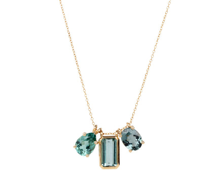 Three Blue Tourmaline Element Necklace