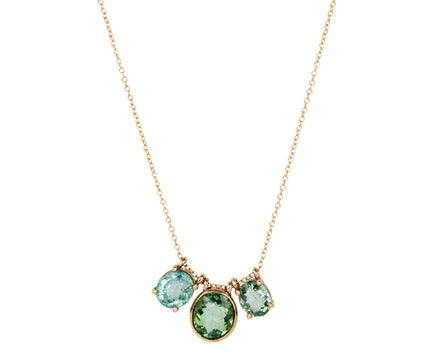 Three Green Tourmaline Element Necklace