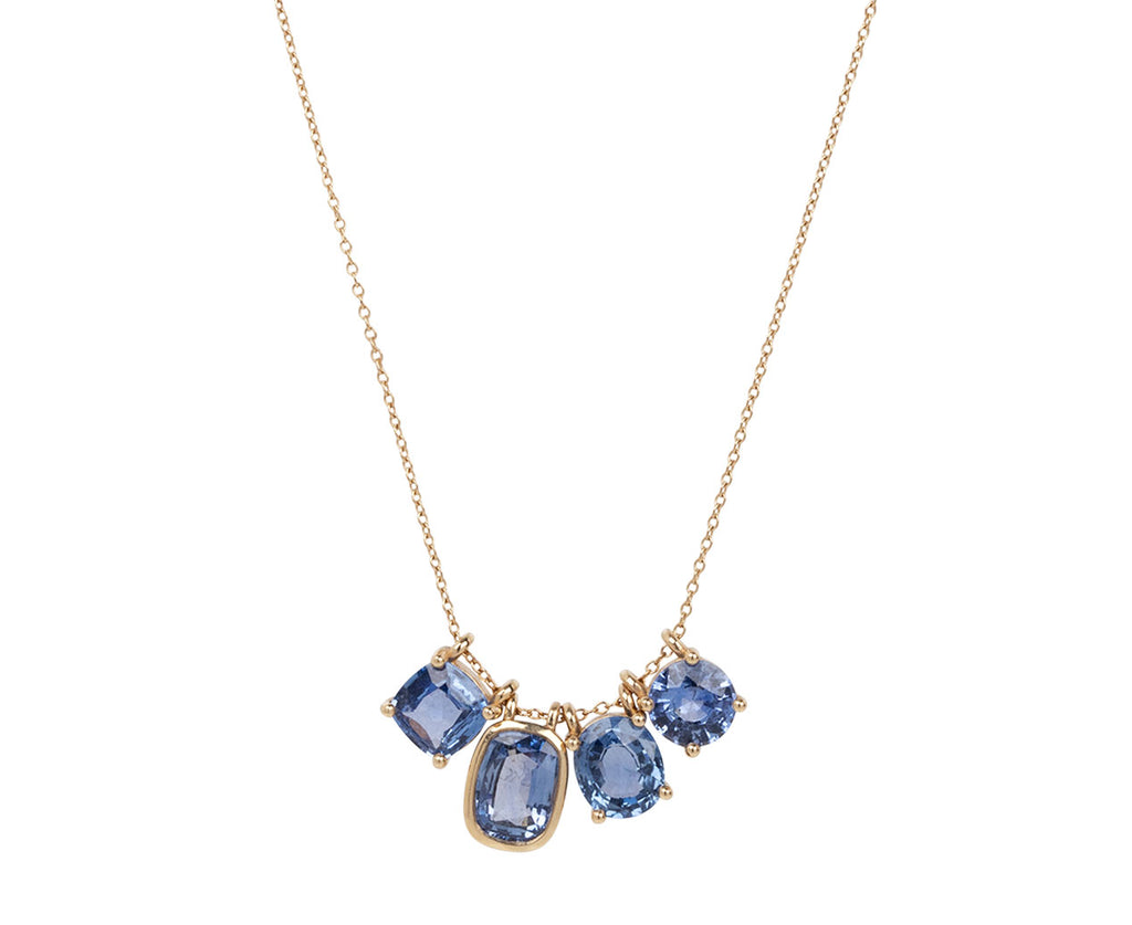 Nicole Landaw Four Cornflower Blue Sapphire Element Necklace
