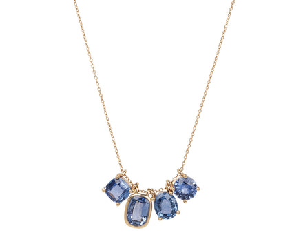 Four Cornflower Blue Sapphire Element Necklace