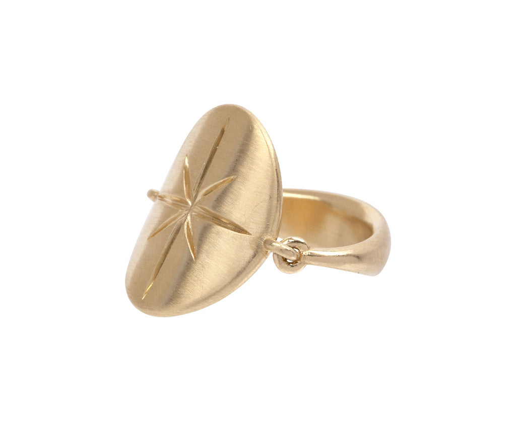Nicole Landaw Oval Starburst Empire Ring Side View