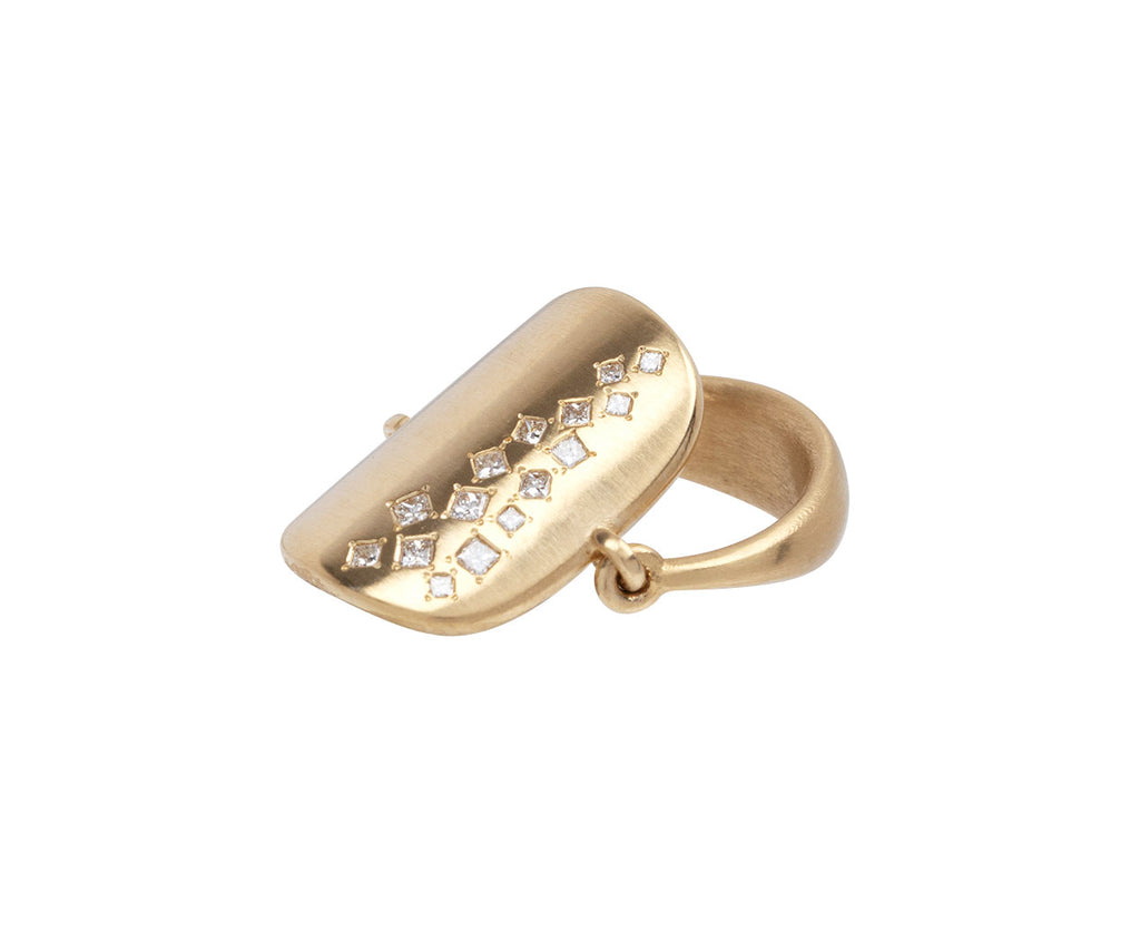 Nicole Landaw Princess Cut Diamond Empire Ring Side Flat