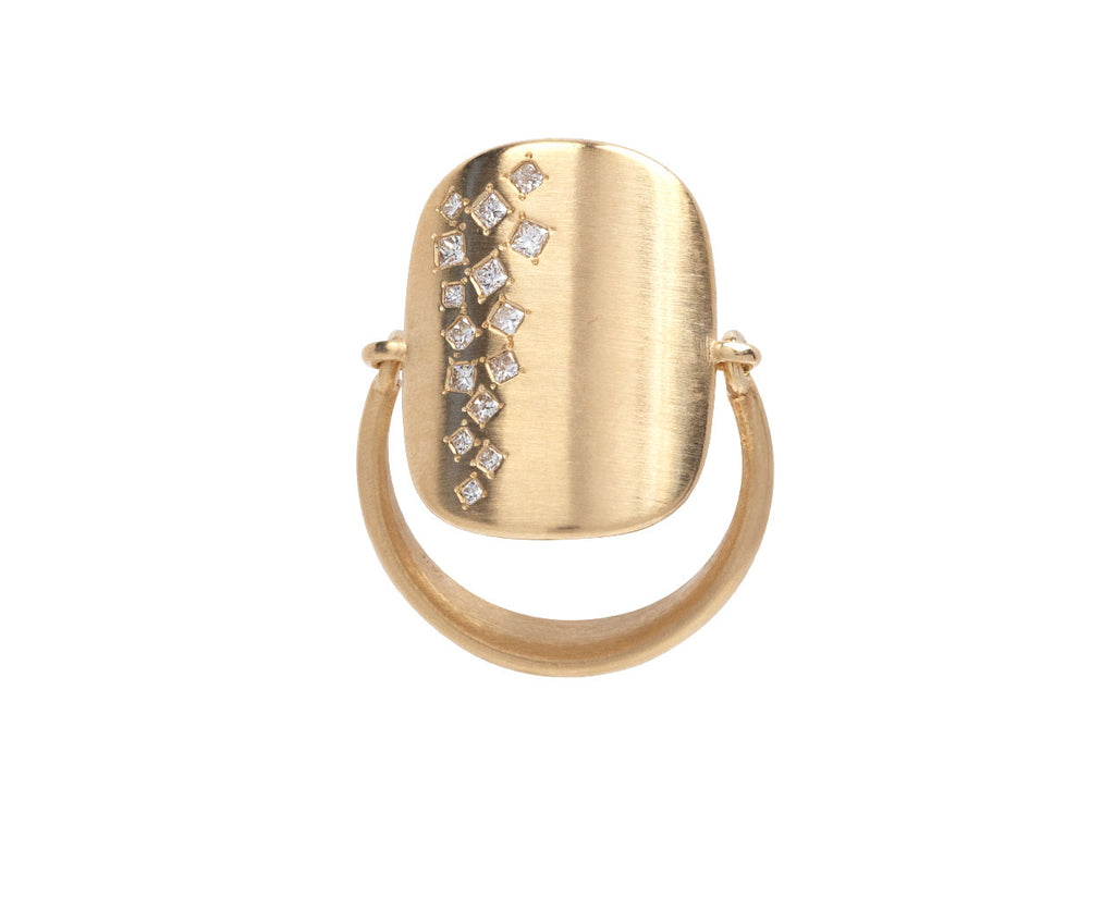 Nicole Landaw Princess Cut Diamond Empire Ring Top Hinge