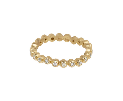 Meandering Diamond Bead Ring