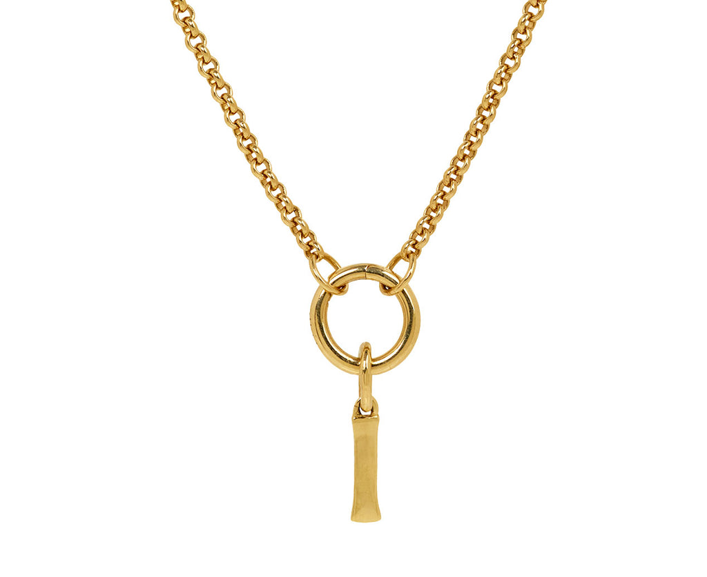 Marlo Laz Small 'I' Charm Pendant ONLY - closeup on chain