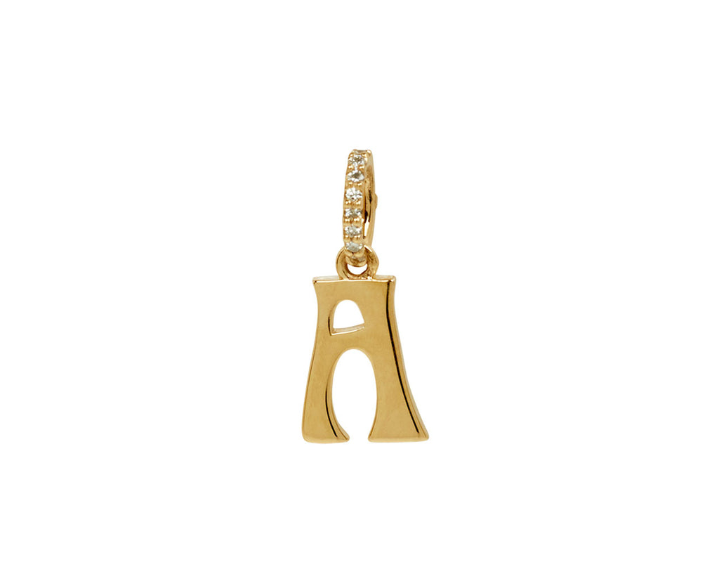 Marlo Laz Small Initial 'A' Pave Bale Charm Pendant ONLY