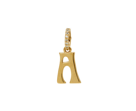 Marlo Laz Small Initial 'A' Pave Bale Charm Pendant ONLY