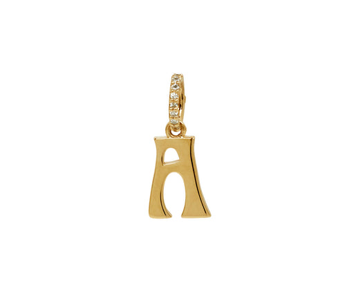 Marlo Laz Small Initial 'A' Pave Bale Charm Pendant ONLY