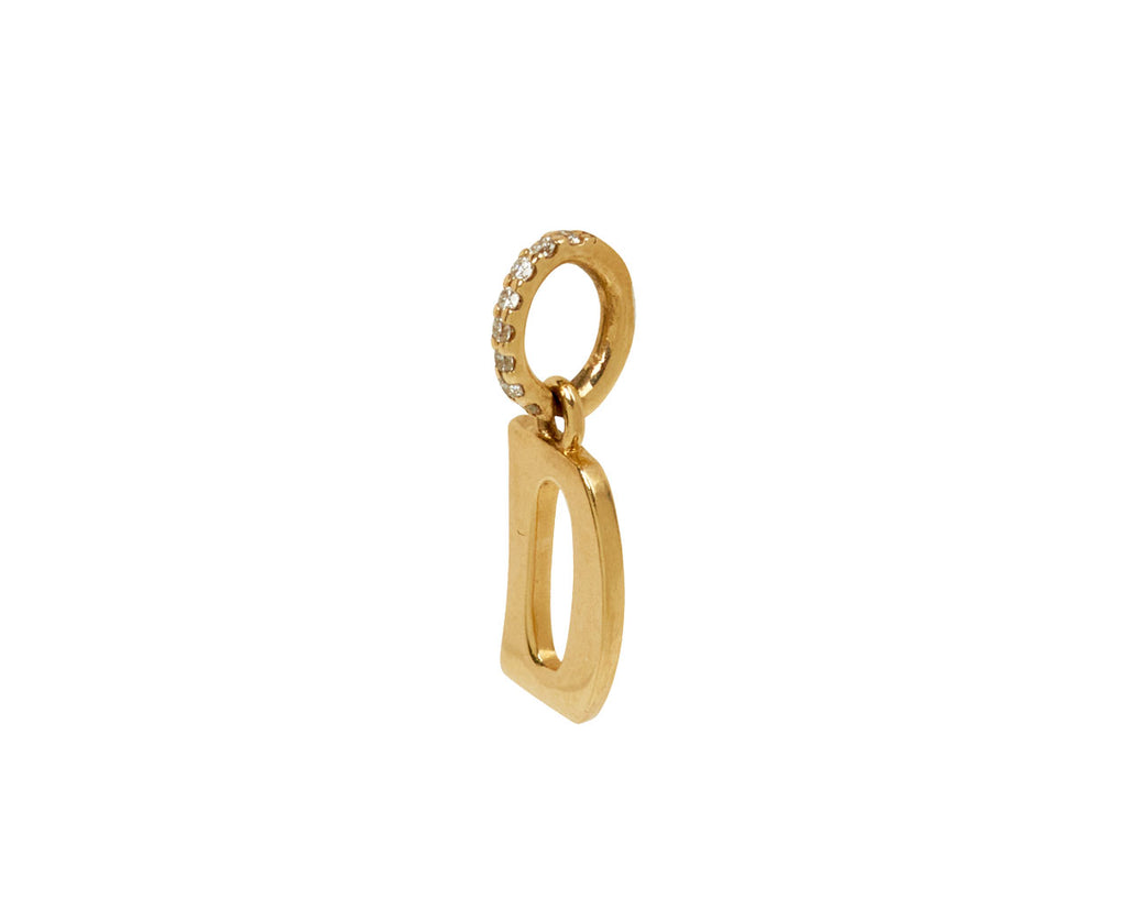 Marlo Laz Small 'D' Charm Pendant ONLY - side