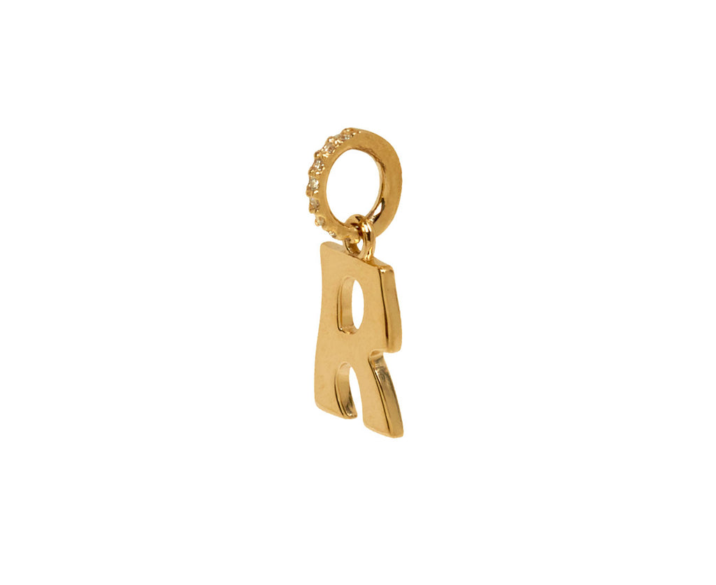 Marlo Laz Small 'R' Charm Pendant ONLY - side