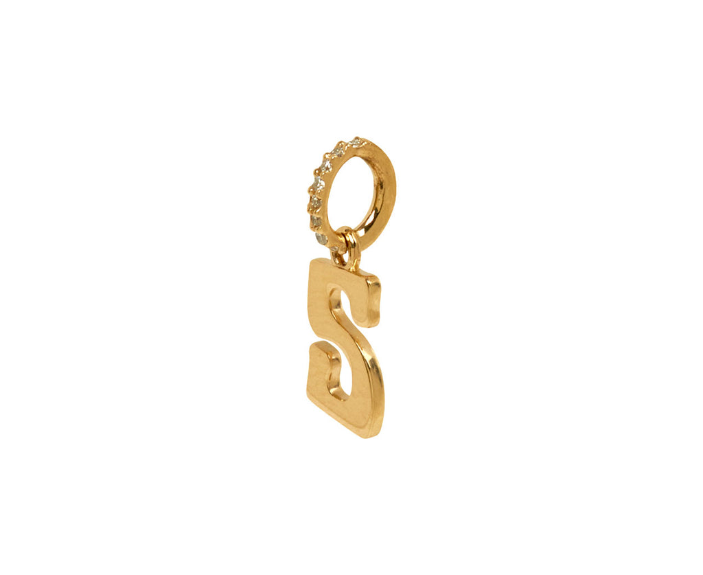 Marlo Laz Small 'S' Charm Pendant ONLY - side