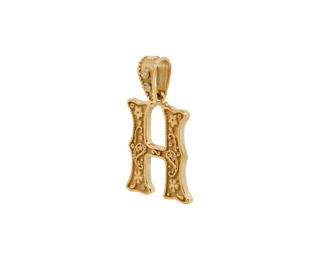 Marlo Laz Mini Southwestern 'H' Charm Pendant ONLY - side