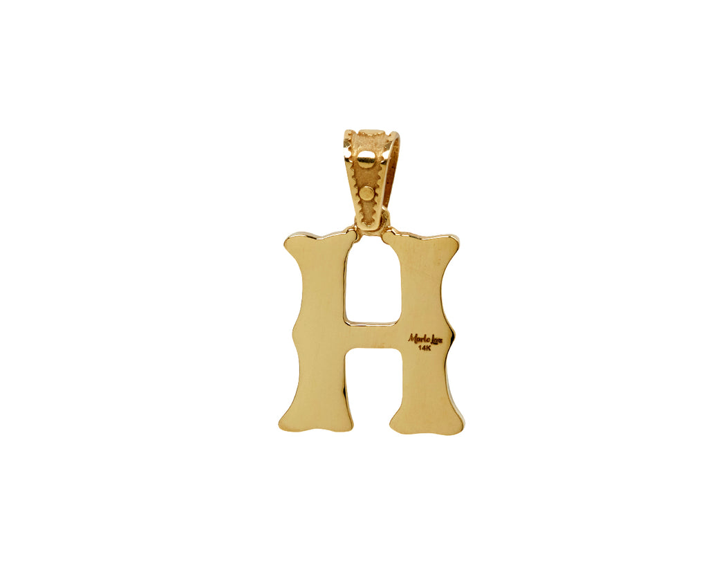 Marlo Laz Mini Southwestern 'H' Charm Pendant ONLY - back