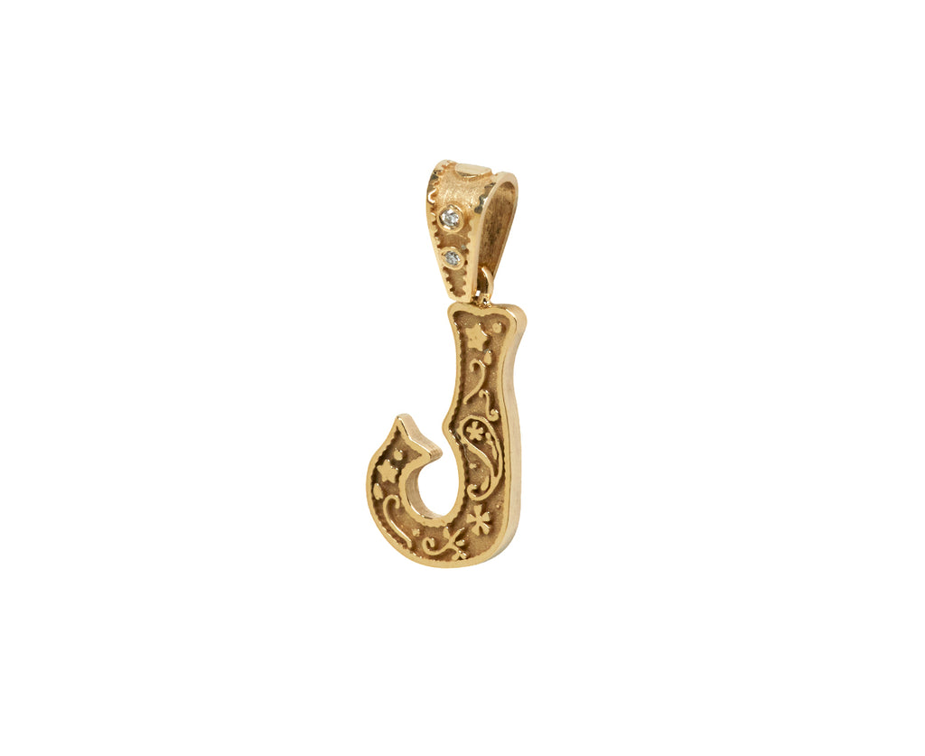 Marlo Laz Mini Southwestern 'J' Charm Pendant ONLY - side