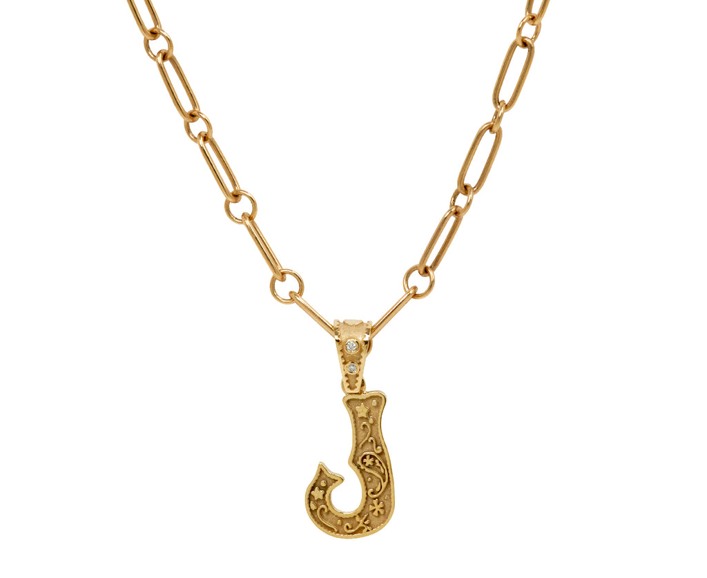 Marlo Laz Mini Southwestern 'J' Charm Pendant ONLY - on chain