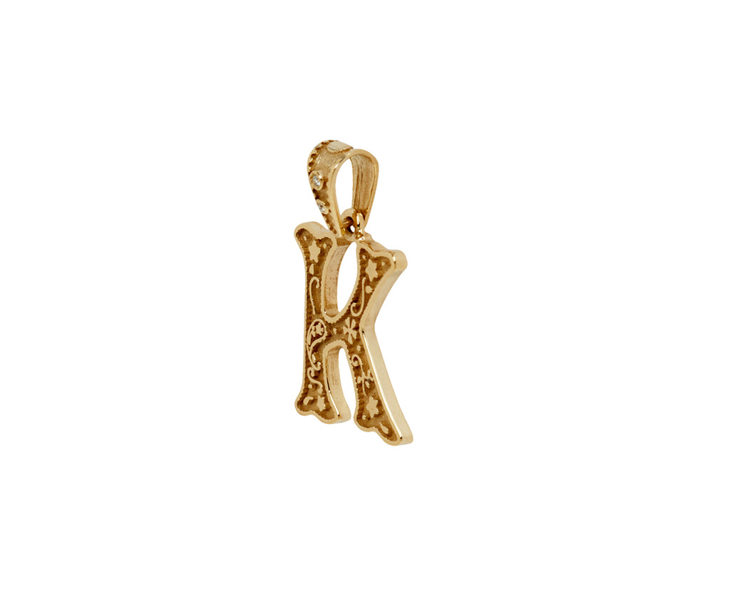 Marlo Laz Mini Southwestern 'K' Charm Pendant ONLY - side