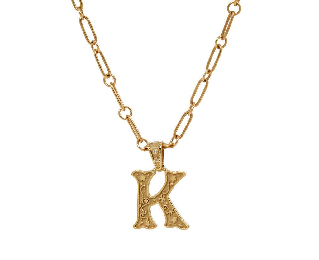 Marlo Laz Mini Southwestern 'K' Charm Pendant ONLY - on chain