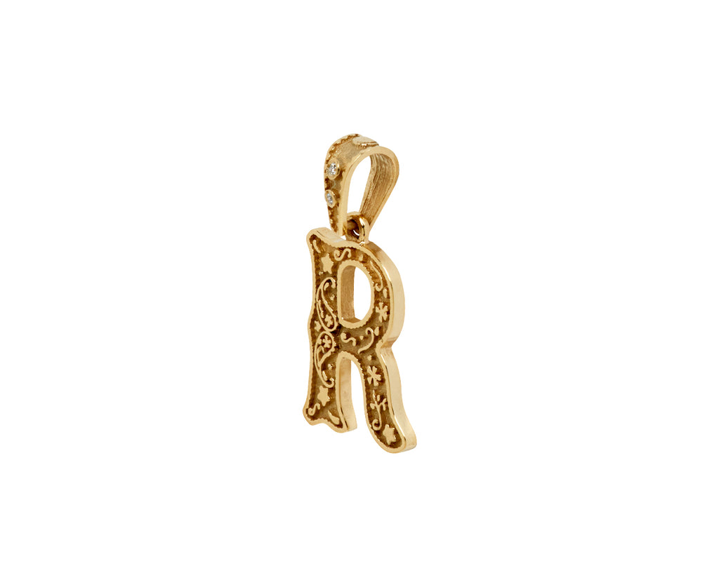 Marlo Laz Mini Southwestern 'R' Charm Pendant ONLY - side