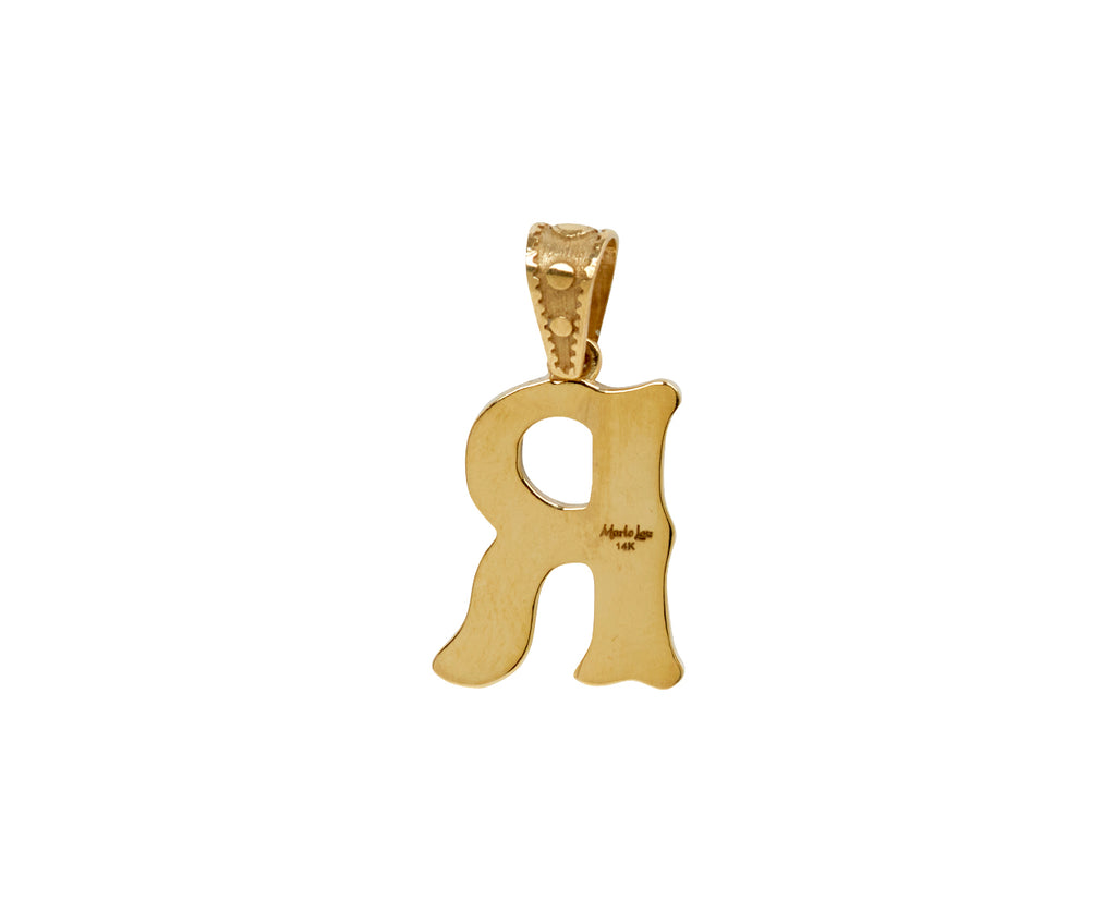 Marlo Laz Mini Southwestern 'R' Charm Pendant ONLY - back