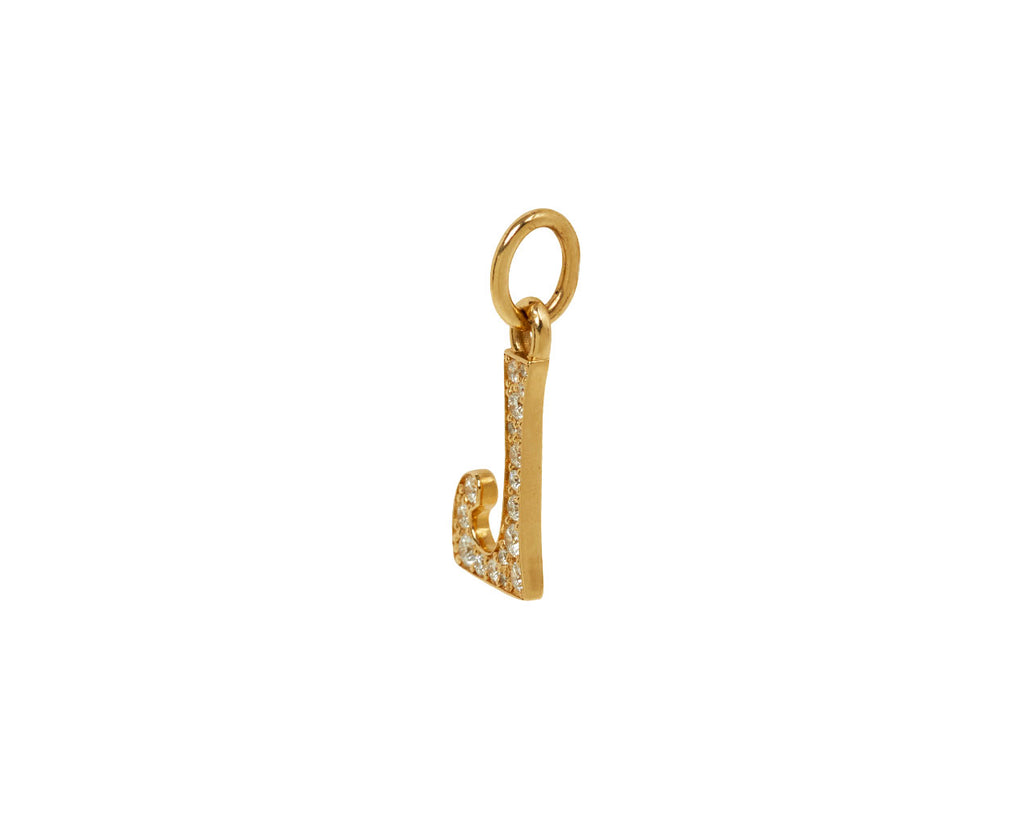 Marlo Laz Pave 'J' Charm Pendant ONLY - side