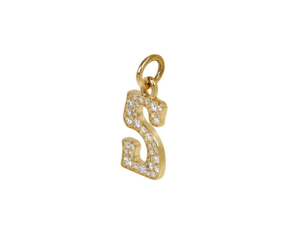 Diamond Initial 'S' Charm Pendant ONLY