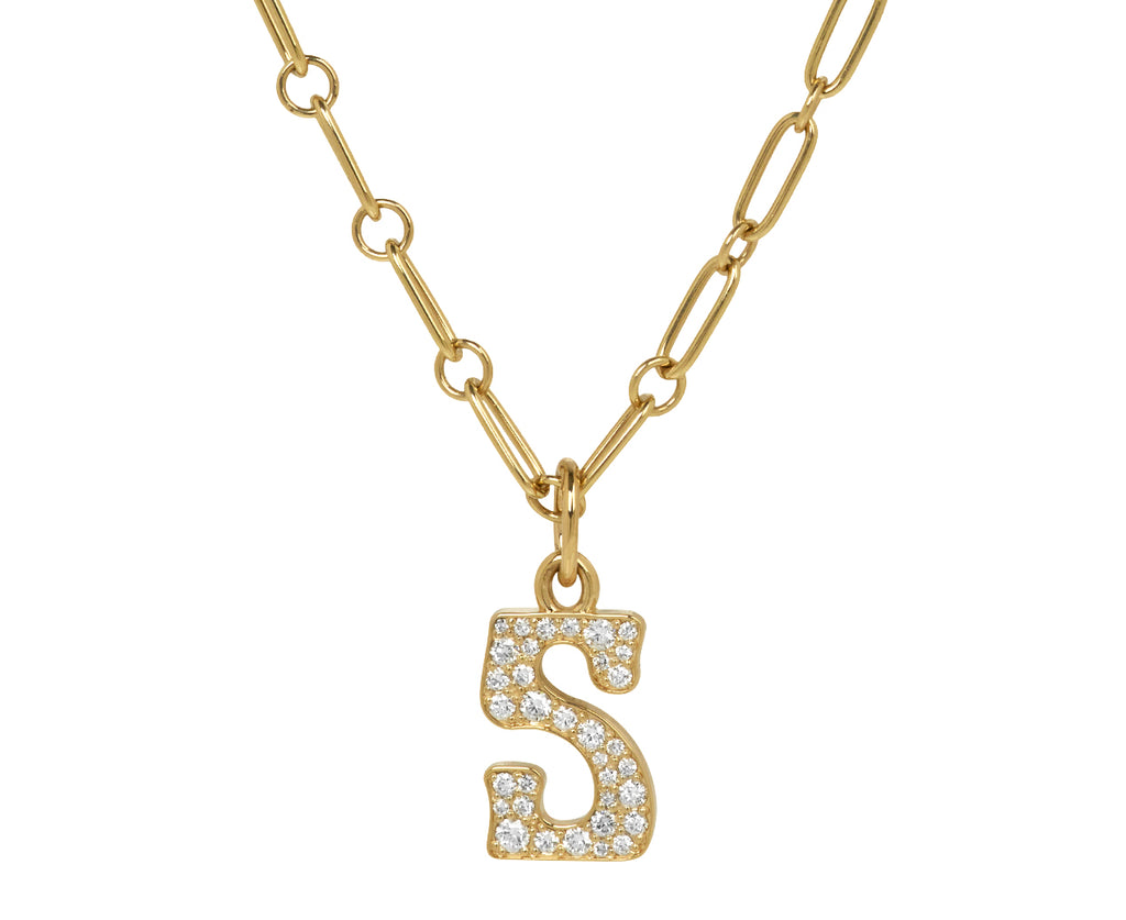 Diamond Initial 'S' Charm Pendant ONLY