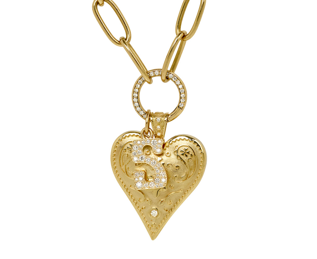 Diamond Initial 'S' Charm Pendant ONLY