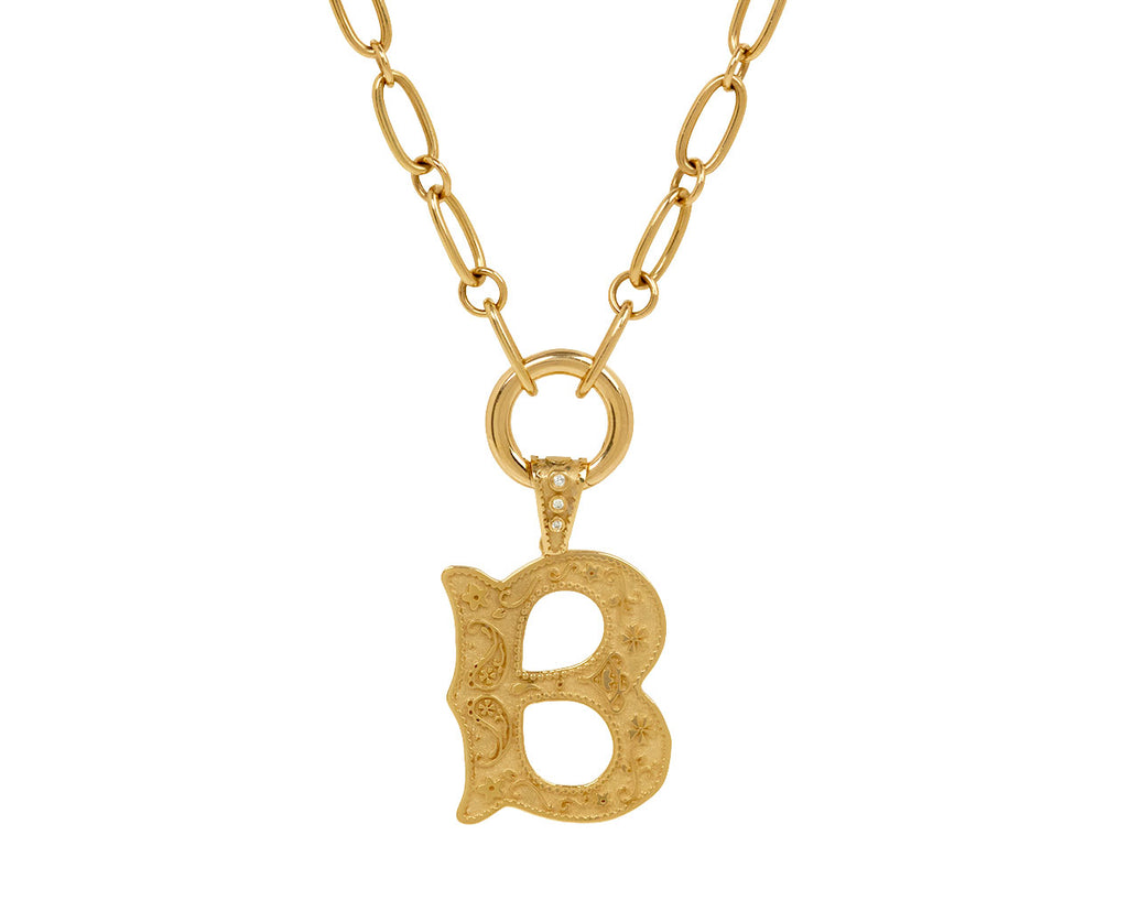 Marlo Laz Sardinia 1 Multi Link Chain Necklace - closeup with charm