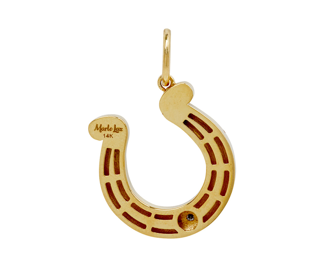 Large Bonheur Horseshoe Charm Pendant ONLY - back