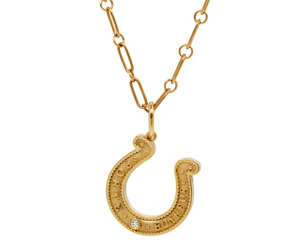 Large Bonheur Horseshoe Charm Pendant ONLY - on chain