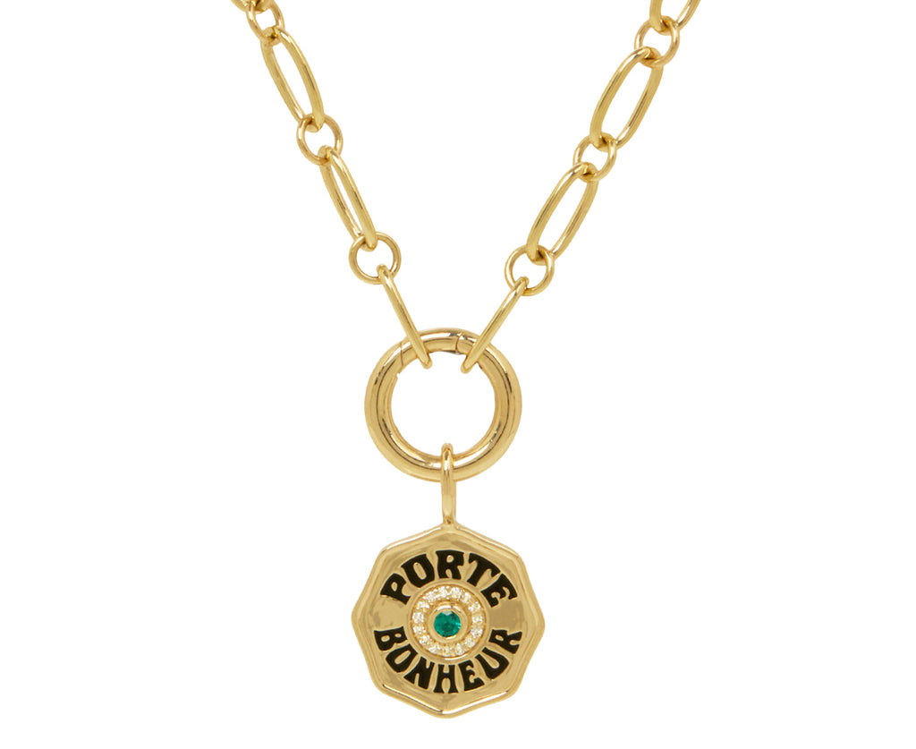 Emerald and Diamond Mini Porte Bonheur Charm Pendant ONLY