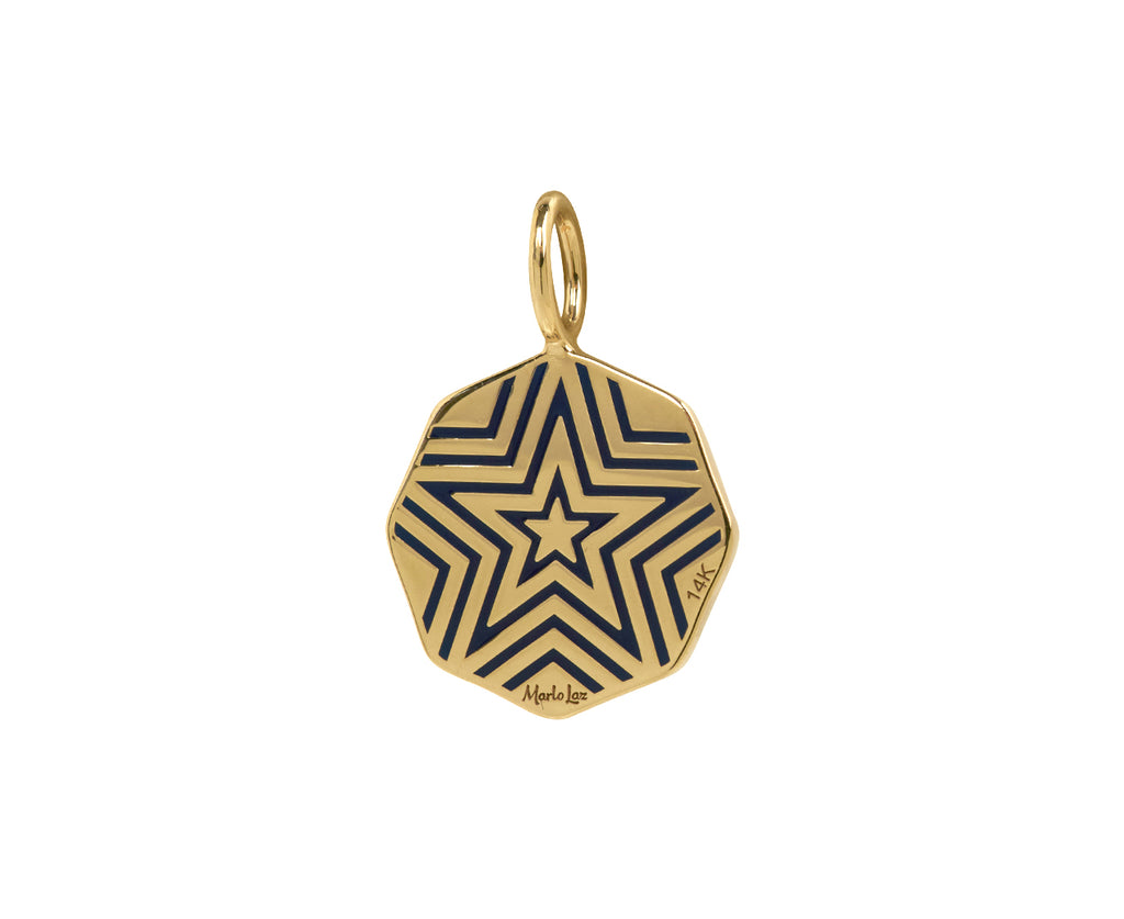 Blue Sapphire and Enamel Mini Porte Bonheur Charm Pendant ONLY