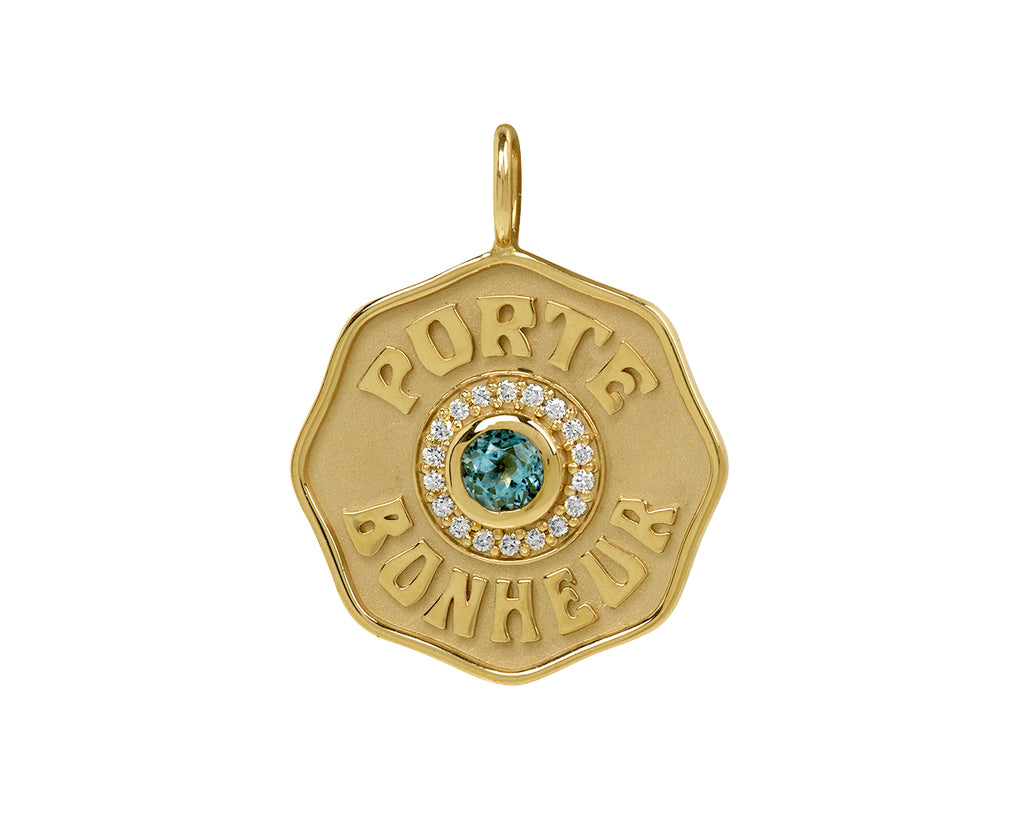 Aquamarine Large Porte Bonheur Charm Pendant ONLY