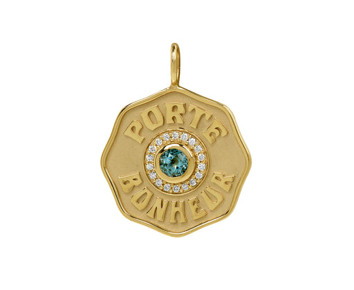 Aquamarine Large Porte Bonheur Charm Pendant ONLY