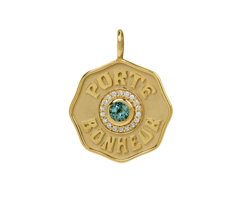 Aquamarine Large Porte Bonheur Charm Pendant ONLY