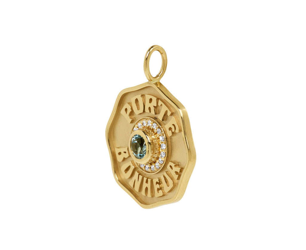 Aquamarine Large Porte Bonheur Charm Pendant ONLY