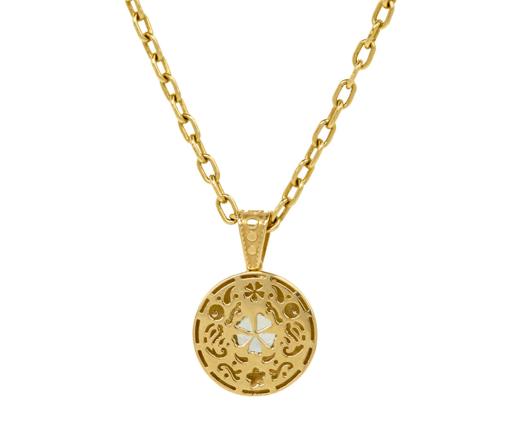 Round Southwestern Aquamarine Pendant Necklace