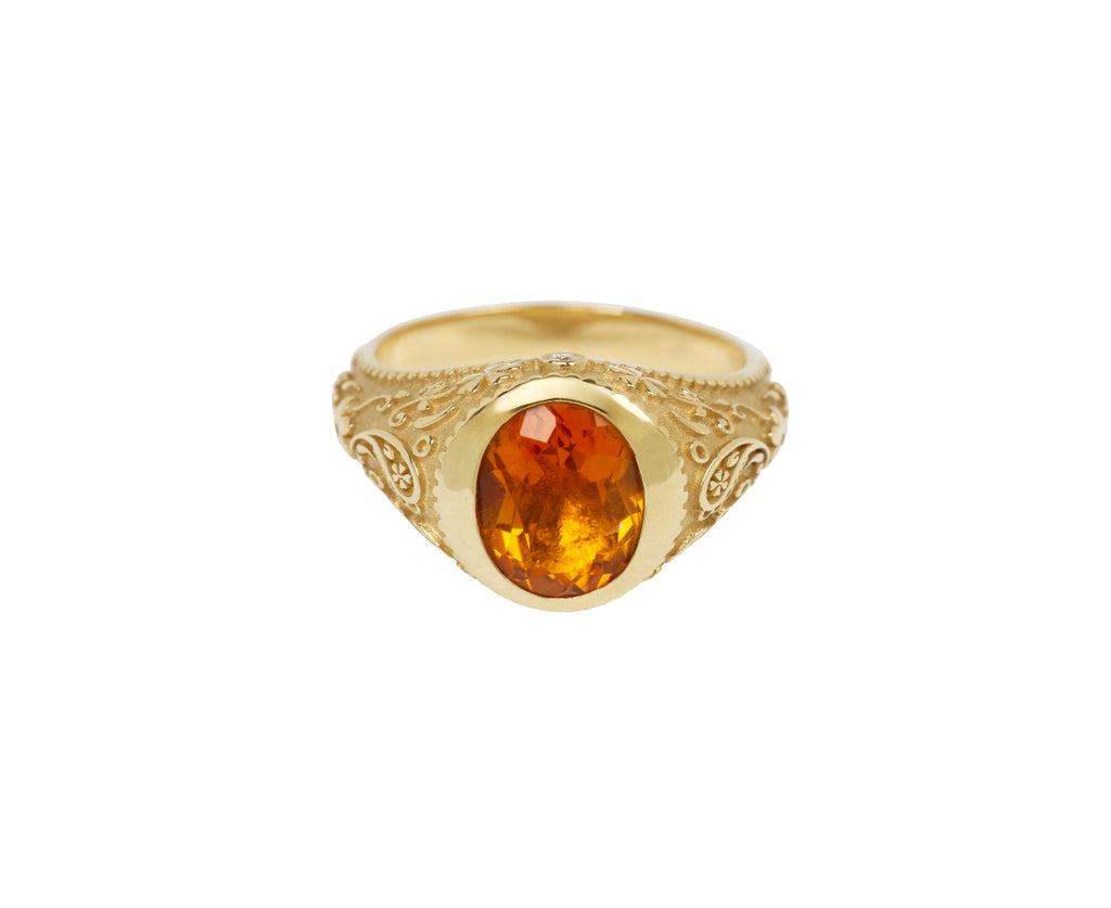 Citrine Southwestern Signet Ring