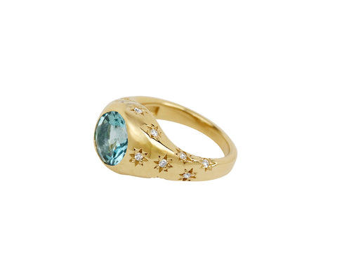 Aquamarine Santa Maria Disco Ring