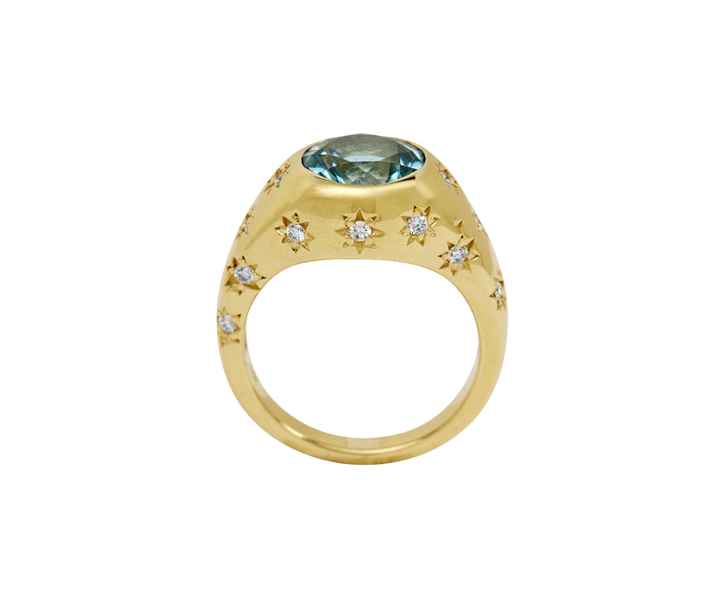 Aquamarine Santa Maria Disco Ring