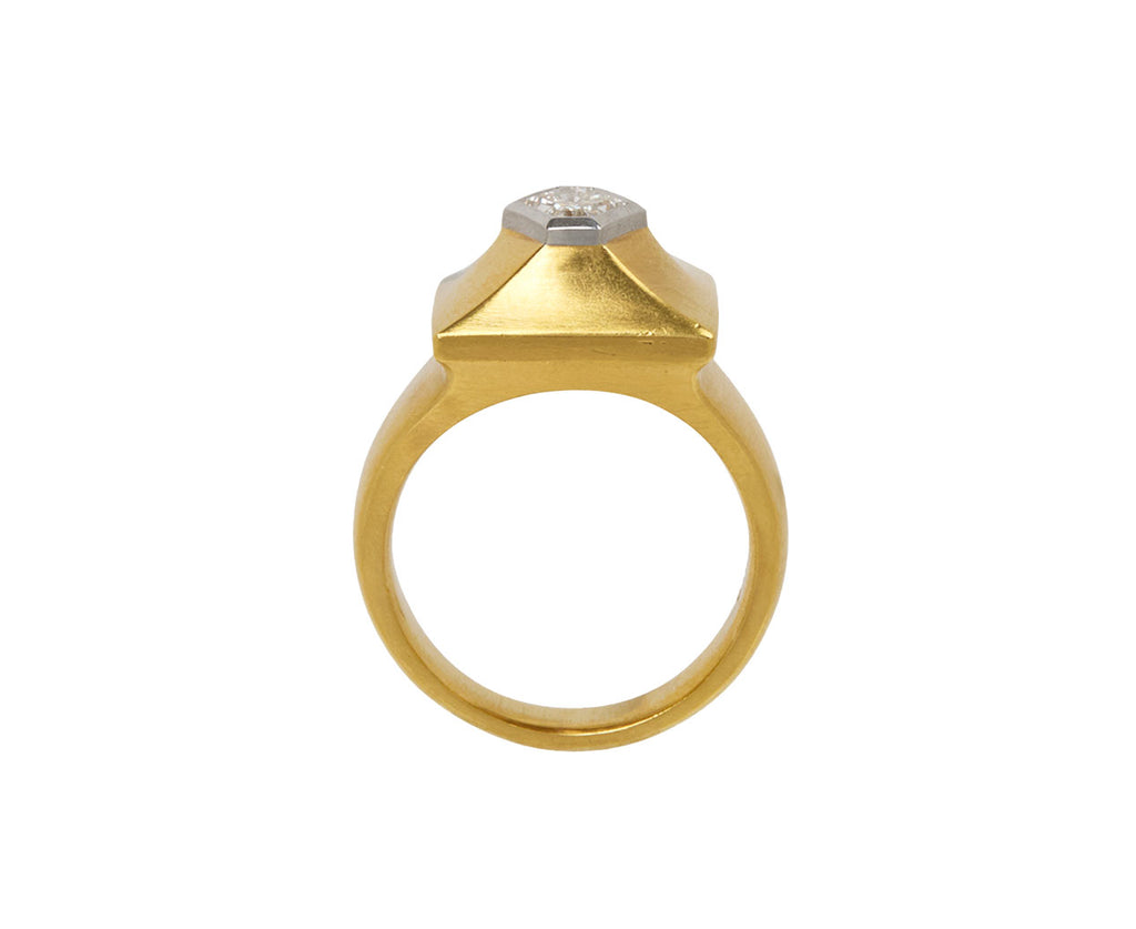 Diamond Hex Portrait Ring