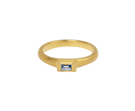 Blue Sapphire Tiny Portrait Ring
