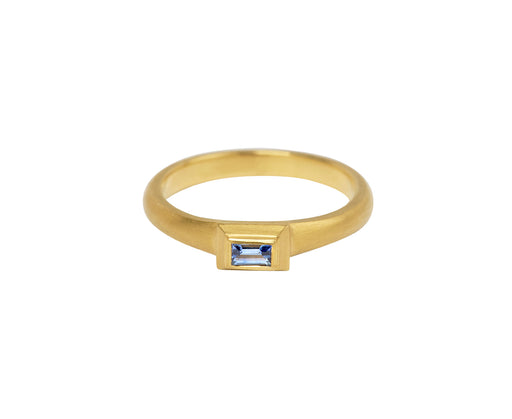 Blue Sapphire Tiny Portrait Ring