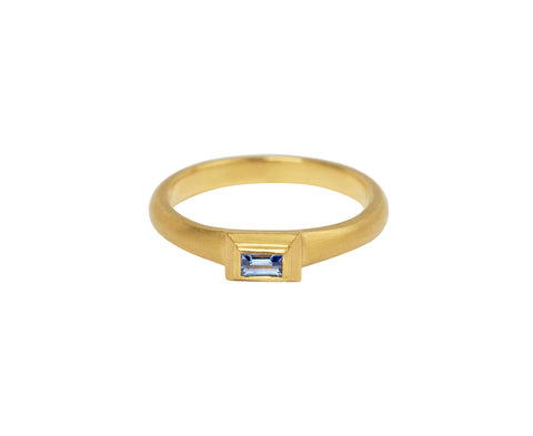 Blue Sapphire Tiny Portrait Ring
