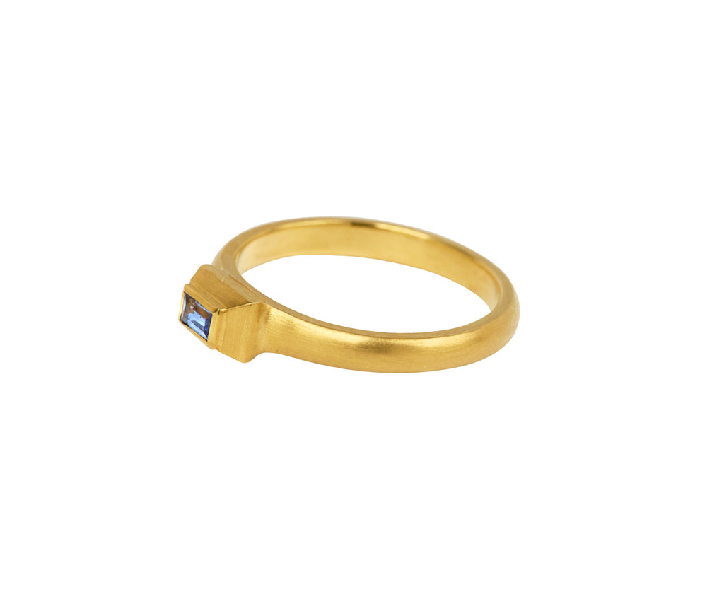 Blue Sapphire Tiny Portrait Ring