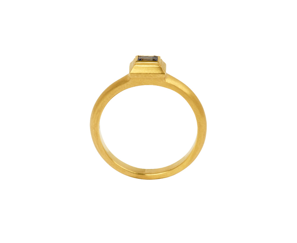 Blue Sapphire Tiny Portrait Ring