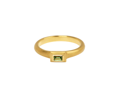 Green Sapphire Tiny Portrait Ring
