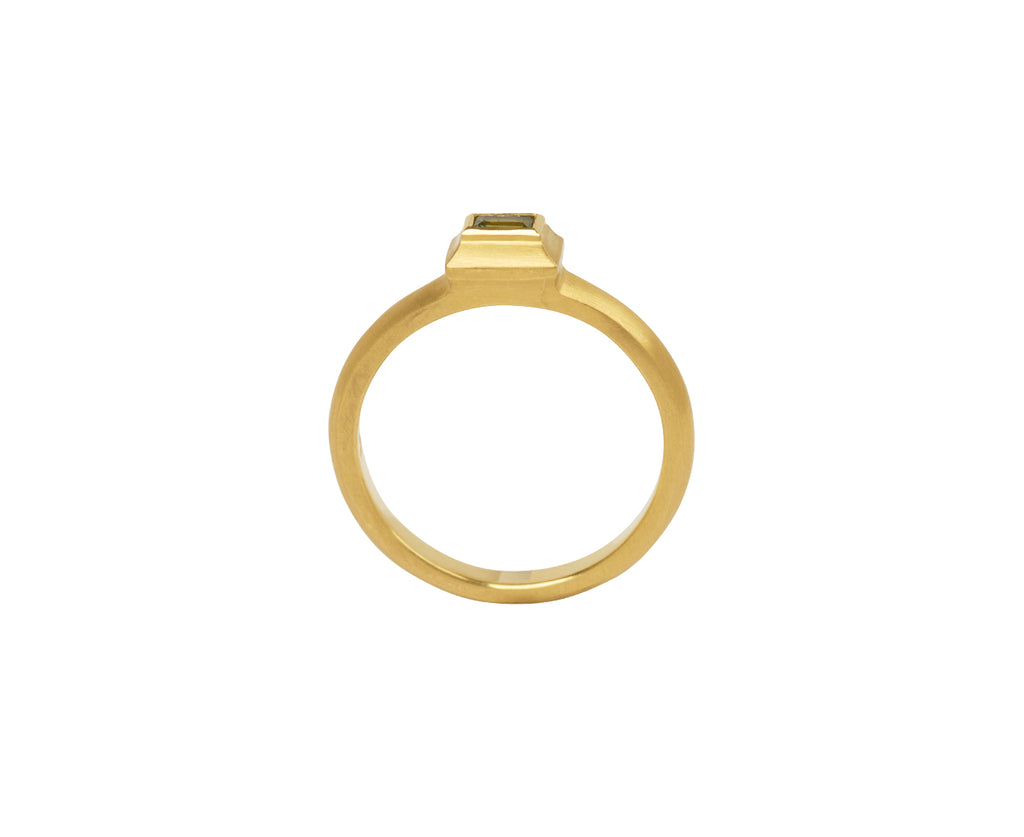 Green Sapphire Tiny Portrait Ring