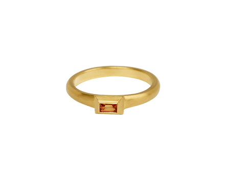 Orange Sapphire Tiny Portrait Ring